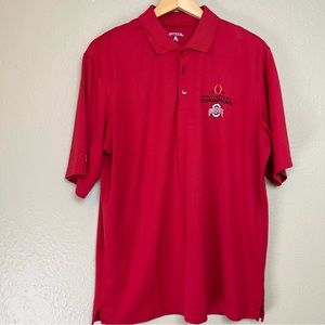 ANTIGUA Polo Shirt Men’s Ohio State National Champions Decal Collared Size L